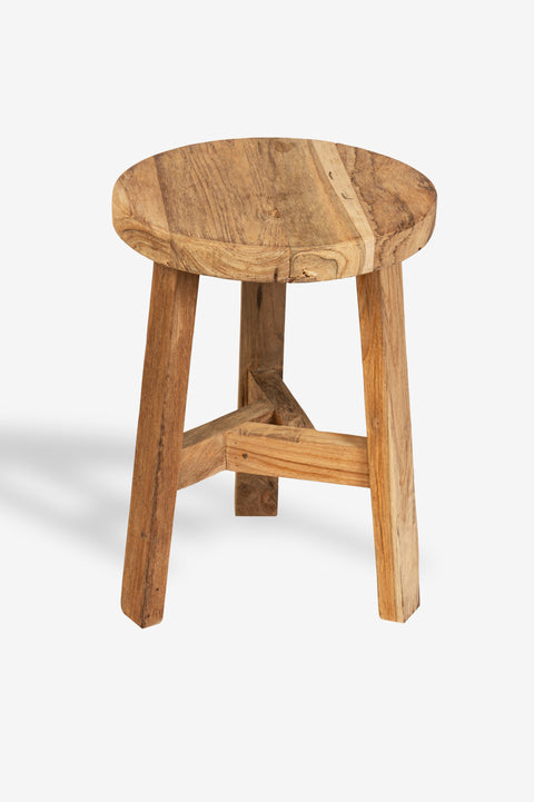 Rund träpall - teak