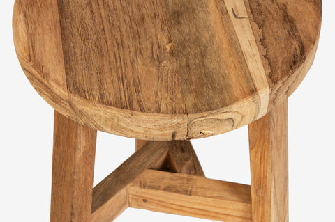 Rund träpall - teak